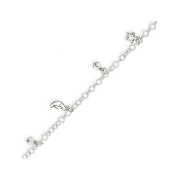Jewelry Themed Anklets Sterling Silver Polished Shell with 1in ext Anklet Jewelry Themed Anklets Sterling Silver Polished Shell with 1in ext Anklet
